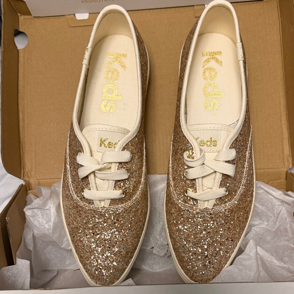 Keds Women's Sparkling Sneakers - Gold Glitter